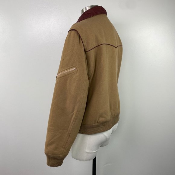 Vintage Anderson-Little Tan w/ Red Trim Coat Large Wool Blend - Picture 13 of 15